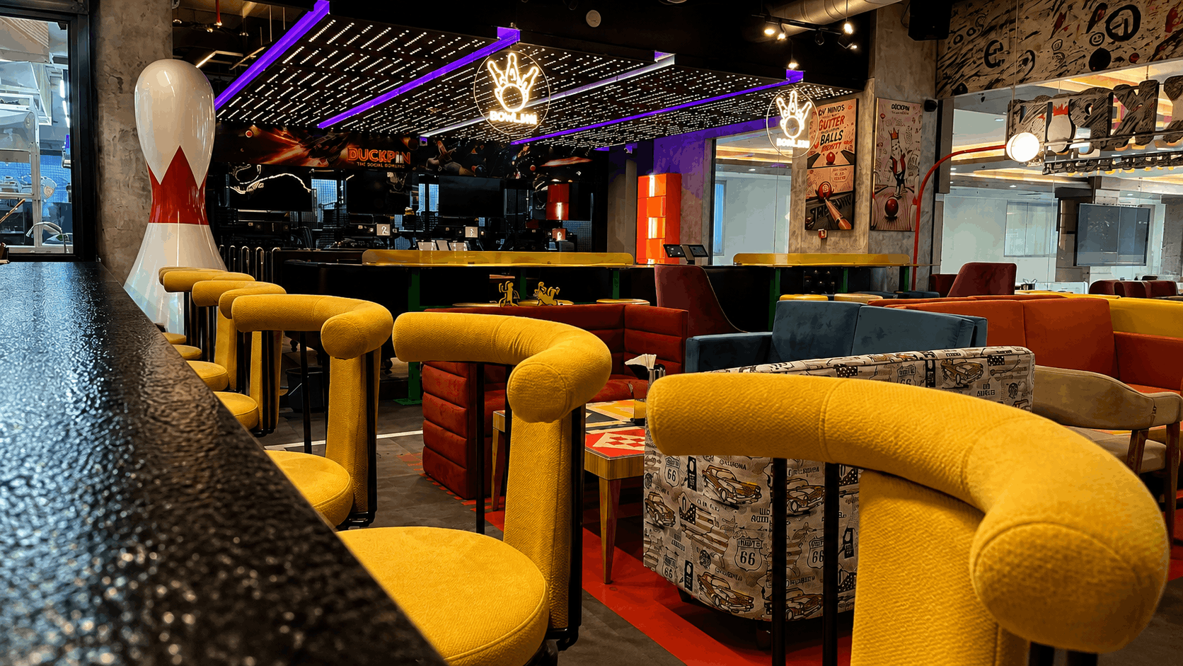 Mixed Lounge Seating Under Starlit Ceiling